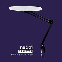 Load image into Gallery viewer, Neatfi XL 2,200 Lumens LED Task Lamp with Clamp, 24W Super Bright Desk Lamp, 117 Pcs SMD LED, 20 Inches Wide Lamp, 4 Level Brightness, Dimmable, Eye-Caring LED Lamp, Table Clamp LED Light (Black)