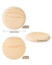 Load image into Gallery viewer, Pllieay 2Pcs 4 Inch Round Wooden Plaque, Unfinished Natural Pine Circle Plaque Wood Base for Craft Projects and DIY Home Decoration