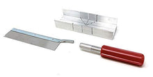 Load image into Gallery viewer, Excel Blades Metal Mitre Box Set with Heavy Duty K5 Handle and Razor Pull Saw Blade, Small Mitre Box and Saw with 2 Cutting Angles for Wood and Soft Metal