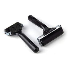 Load image into Gallery viewer, 2Pcs Rubber Roller Brayer Rollers Hard Rubber 3.8 and 2.2 Inch for Printmaking (Black) by HRLORKC