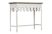 Load image into Gallery viewer, Creative Co-op EC0119 Metal Scalloped Edge Table Wood Top, Antiqued White
