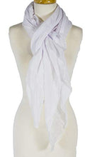 Load image into Gallery viewer, Cotton Solid Color wrinkle Linen Scarf, fashion scarf, multi color, beach scarf (White)