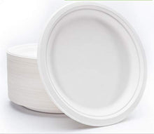 Load image into Gallery viewer, Mexago Eco-Friendly Round Compostable Plates - 10 inch | 100 Count - Natural Alternative to Paper Plate | Made of Sugarcane Bagasse