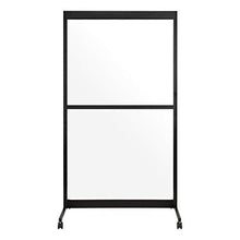 Load image into Gallery viewer, Norwood Commercial Furniture Clear Room Divider Partition - Portable Sneeze Guard Screen on Wheels for Social Distancing, Home, Office, Waiting Area, or School 3.5’ W x 6.5’ H Single Panel w/Crossbar