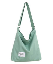 Load image into Gallery viewer, Covelin Women's Retro Large Size Canvas Shoulder Bag Hobo Crossbody Handbag Casual Tote Dark Sea Green