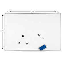 Load image into Gallery viewer, Officeline Ultra-Slim, Lightweight Magnetic Dry Erase Board & Accessories (Includes Whiteboard Pen & Pen Tray, 3 x Magnets & Eraser) (24 x 36 Inch)