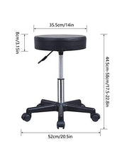 Load image into Gallery viewer, KKTONER Round Rolling Stool PU Leather Height Adjustable Swivel Drafting Work SPA Medical Salon Stools Chair with Wheels Black