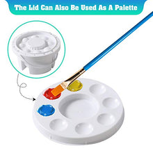 Load image into Gallery viewer, Gazeer Artist Brush Basin,Multifunction Paint Brush Tub with Brush Holder & Lid Palette, Painting Brushes Washer Cleaner - Round