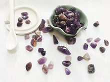 Load image into Gallery viewer, E-Uli Purple Crystal Natural Irregular Shaped Tumbl Pebble Healing 260 gs