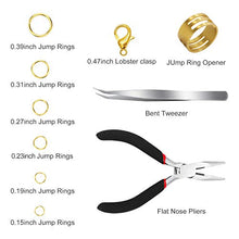 Load image into Gallery viewer, 1500 Pieces Jump Rings with Lobster Clasps and Jewelry Pliers for Jewelry Making Supplies Findings and Necklace Earring Repair (Gold)
