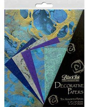 Load image into Gallery viewer, Black Ink Dec Papers 10pc, None