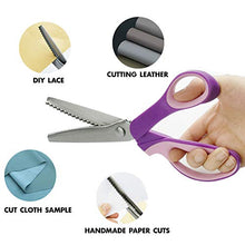 Load image into Gallery viewer, Pinking Shears Set (Pack of 8 PCS),Professional Dressmaking Scissors Crafts Zig Zag Cut Scissors with Sharp Stainless Steel Blades,Comfortable Handle ,Pinking Shears for Fabric