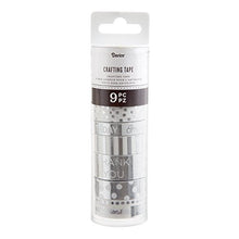 Load image into Gallery viewer, Darice 30030712 Washi Tape Assortment, White/Silver