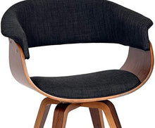 Load image into Gallery viewer, Armen Living Summer Chair in Charcoal Fabric and Walnut Wood Finish