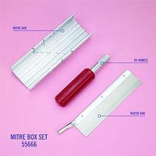 Load image into Gallery viewer, Excel Blades Metal Mitre Box Set with Heavy Duty K5 Handle and Razor Pull Saw Blade, Small Mitre Box and Saw with 2 Cutting Angles for Wood and Soft Metal