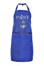 Load image into Gallery viewer, MeAnWe Wares Apron with Pockets - Paint and Sip Bib - Artist Painters Gift for Women, Men - Painting Smock Party Supplies, 1 Pcs