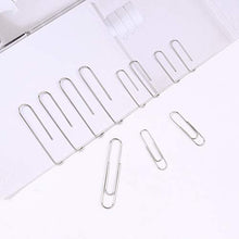 Load image into Gallery viewer, 700 Paper Clips,Medium and Jumbo Size,Paperclips for Office School and Personal Use(28 mm,33mm,50 mm) (Silver)