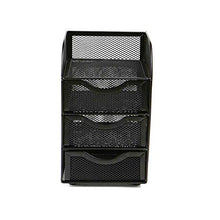 Load image into Gallery viewer, Mind Reader Mini Desk Supplies Office Supplies Organizer, 3 Drawers, 1 Top Shelf, Black