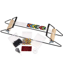 Load image into Gallery viewer, The Beadsmith Metal Bead Loom Kit, Includes Loom (12.5" x 2.5" x 3"), Thread, Needles, and 18 Grams Glass Beads for Bracelets, Necklaces, Belts, and More