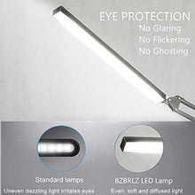 Load image into Gallery viewer, LED Desk Lamp, BZBRLZ Metal Swing Arm Lamp, Eye-Caring Architect Task Lamp, Dimmable Office Table Lamp with 3 Color Modes, 10 Brightness Levels & Adapter, Memory Function(Black), 10W