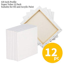 Load image into Gallery viewer, FIXSMITH Stretched White Blank Canvas- 8x10 Inch,Bulk Pack of 12,Primed,100% Cotton,5/8 Inch Profile of Super Value Pack for Acrylics,Oils & Other Painting Media.