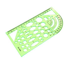 Load image into Gallery viewer, Tulead Drafting Tools Architecture Stencils Template Plstic Transparent Green Pack of 5 for School,Office