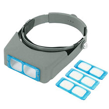 Load image into Gallery viewer, Head Mount Magnifier Optivisor Jewelers Magnifying Glasses 1.5X 2X 2.5X 3.5X Optical Headset Magnifying Visor Reading Magnifier Jeweler Loupe with 4 Lens Close Work Magnifier Headset for Electronics