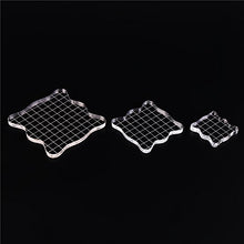 Load image into Gallery viewer, DECORA Acrylic Clear Rubber Stamping Blocks Set with Grid Package of 3