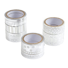 Load image into Gallery viewer, Darice 30030712 Washi Tape Assortment, White/Silver