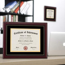 Load image into Gallery viewer, ELSKER&HOME 11×14 Certificate Frame - Solid Wood - Wide Molding - Luxury Black Velvet Mat - Semi-Tempered Glass - ONLY Fits 11×14 Document/Certificate (Velvet Mat,Black with Golden Rim)