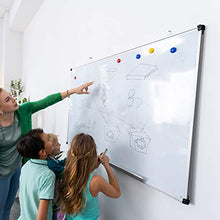 Load image into Gallery viewer, T-SIGN Magnetic Dry Erase Whiteboard 48 x 36 Inch, 4 x 3 Large White Board, Silver Aluminum Frame Wall-Mounted, Magnetic Eraser, 2 Whiteboard Pen, Detachable Marker Tray, 6 Magnets for Office, School