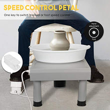 Load image into Gallery viewer, 350W LCD Pottery Wheel Machine, Speed-Adjustable Pottery Wheel Machine with Removable Basin and Foot Pedal Speed Regulation for Adults Kids Ceramic Work Clay Art Craft