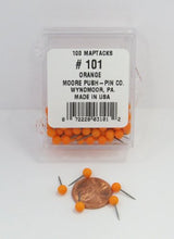 Load image into Gallery viewer, Moore Push-Pin Orange Map Tacks (101)
