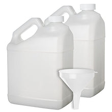 Load image into Gallery viewer, 2 Pack - 1 Gallon Plastic Bottle - Large Empty F-Style Jug Container with Child Resistant Airtight Lids - for Home and Commercial Use - Food Safe BPA Free - Made in U.S.A.