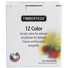 Load image into Gallery viewer, TIMBERTECH Acrylic Airbrush Paint Ⅱ, Professional Airbrush Color Set, 12x30ml Acrylic Model Paint, Quick Drying Water Based, Rich Vivid Colors for Artists, Students, Beginners