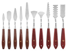 Load image into Gallery viewer, 10 Pcs Palette Knife Set for Acrylic Wooden Handle Painting Pallet Knife Set Art Tools for Oil Paint Canvas