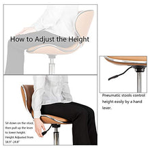 Load image into Gallery viewer, Mefeir Hydraulic Rolling Salon Stool Padded with Back Rest, Modern Cushion Drafting Chair on Wheels for Office Home Kitchen Counter, Height Adjustable Swivel Barstool, PVC Leather