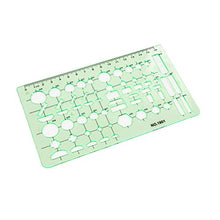 Load image into Gallery viewer, Tulead Drafting Tools Architecture Stencils Template Plstic Transparent Green Pack of 5 for School,Office