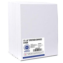 Load image into Gallery viewer, Horizon Group USA Stretched Canvas 11"" x 14"" 8 PK, 16mm Thick, 100% Cotton, for Painting, Pouring, Oil Paint, Multi-Media Art, 8-Pack (204039)