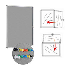 Load image into Gallery viewer, SwanSea 4xA4 Fabric Bulletin Board Enclosed Wall Display Case with Aluminium Frame 26x20inch
