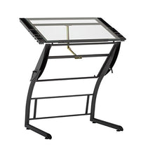 Load image into Gallery viewer, SD STUDIO DESIGNS Triflex Drawing Table, Sit to Stand Up Adjustable Office Home Computer Desk, 35.25" W X 23.5" D, Charcoal Black/Clear Glass