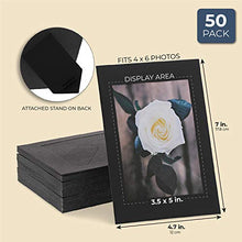 Load image into Gallery viewer, Cardboard Photo Picture Frame Kraft Paper Easel (Black, 4 x 6 In, 50 Pack)