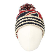 Load image into Gallery viewer, WITHMOONS Knit US Canada Flag Union Jack Pom Beanie Hat JZP0027 (White)