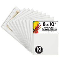 Load image into Gallery viewer, Americanflat 10 Piece 8x10 Pre Stretched Painting Canvas Panels with Wooden Frame - Cotton Canvas Boards for Painting