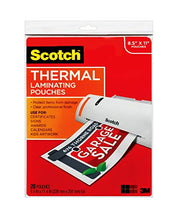 Load image into Gallery viewer, Scotch Thermal Laminator, 2 Roller System for a Professional Finish, Use for Home, Office or School & Thermal Laminating Pouches, 8.9 x 11.4-Inches, 3 mil Thick, 20-Pack, Clear