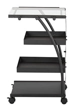Load image into Gallery viewer, SD STUDIO DESIGNS Modern Triflex Mobile Storage Taboret for Arts and Crafts, Charcoal/Clear Glass
