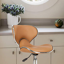 Load image into Gallery viewer, Mefeir Hydraulic Rolling Salon Stool Padded with Back Rest, Modern Cushion Drafting Chair on Wheels for Office Home Kitchen Counter, Height Adjustable Swivel Barstool, PVC Leather