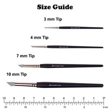 Load image into Gallery viewer, Barvotti 5 Pcs Set of Silicone Color Shapers Tools with Soft Rubber Tip to Paint, Blend, Carve, Smudge - Clay Sculpting Tools, Black Wooden Handle - 10mm Tips