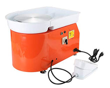 Load image into Gallery viewer, Electric Pottery Wheel Machine Ceramic Work Clay Forming Machine DIY Art Craft Tool 110V US Plug 25CM 350W (Orange)