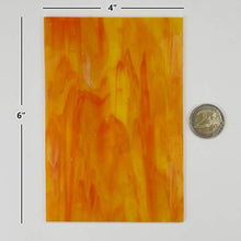 Load image into Gallery viewer, Unicoshape 12 Sheets Stained Glass Sheets Pack, 6" X 4" Cathedral Glass, Art Glass, Mosaic Glass Tiles for Crafts, (Red and Yellow Mixed)